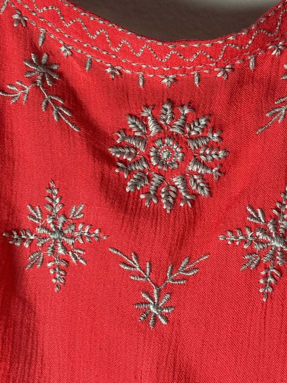 Free People Boho Embroidered Kimono Jacket with Lace Hem Size L - Picture 10 of 13